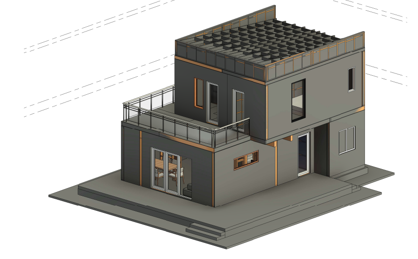 Proiectul unei case pe structura din lemn si panouri SIP
